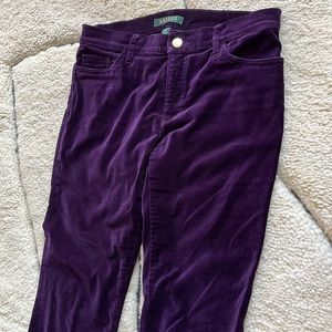 Ralph Lauren Petite Purple Velvet Pants - 6P